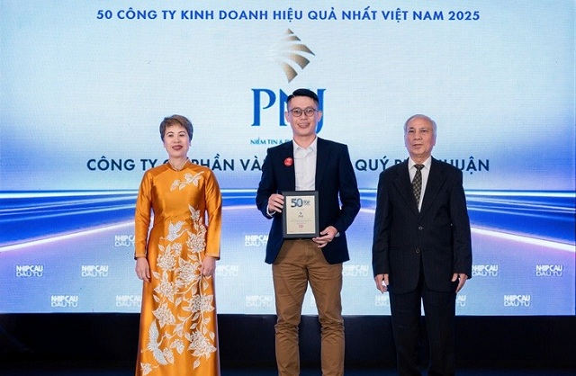 PNJ vào top 50 công ty kinh doanh hiệu quả nhất Việt Nam