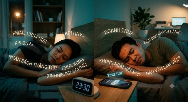 Lên giường ngủ nhưng đầu vẫn 'chạy' KPI: Nỗi ám ảnh mang tên 'việc chưa xong'
